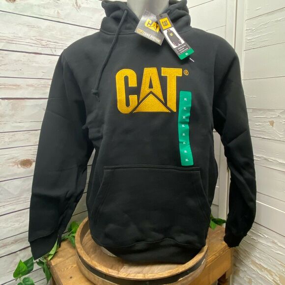 CAT Caterpillar Heavy Machinery Equipment Logo Hoodie Sweatshirt Pullover XL - Picture 1 of 7